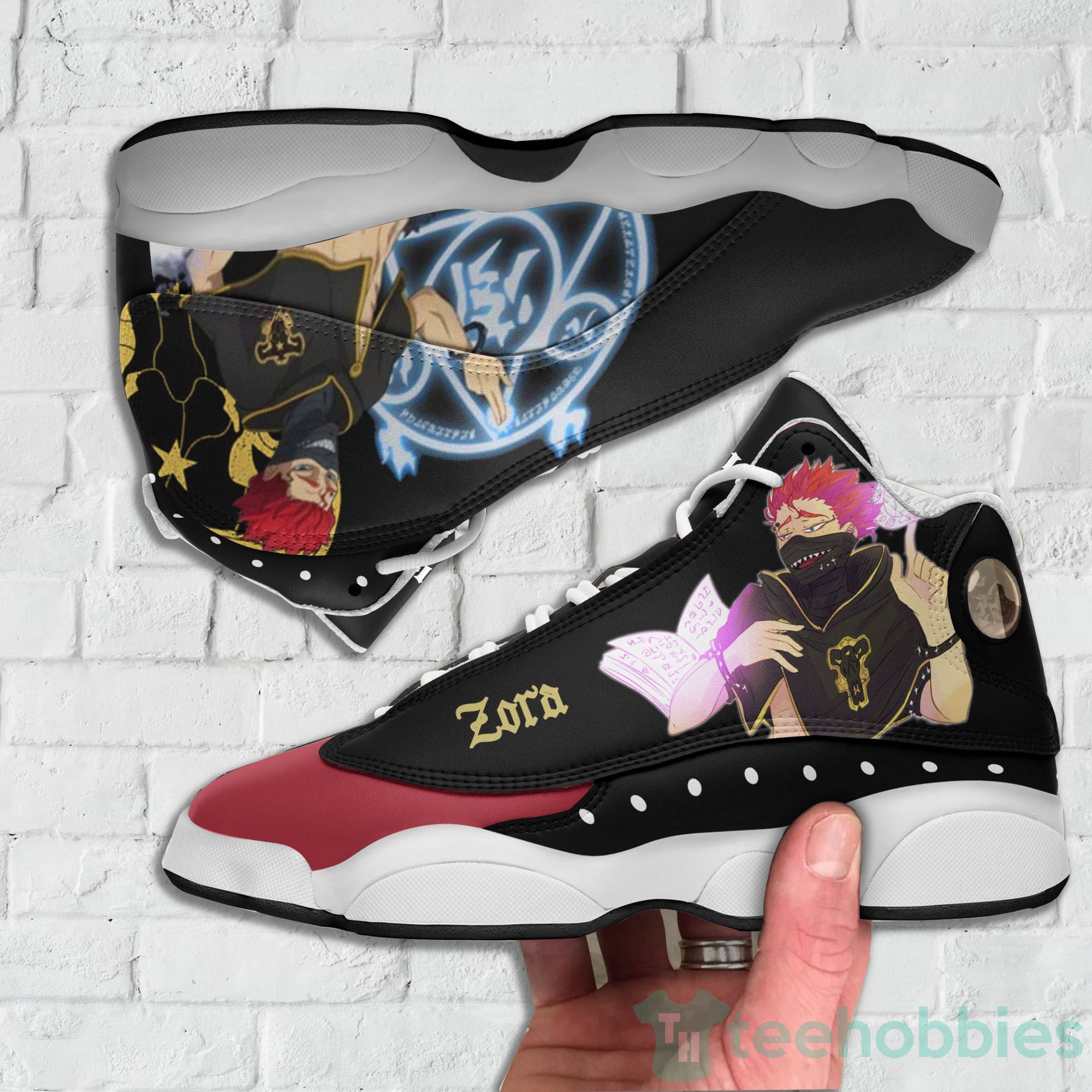 Zora Ideale Custom Black Clover Anime Air Jordan 13 Shoes Product photo 2