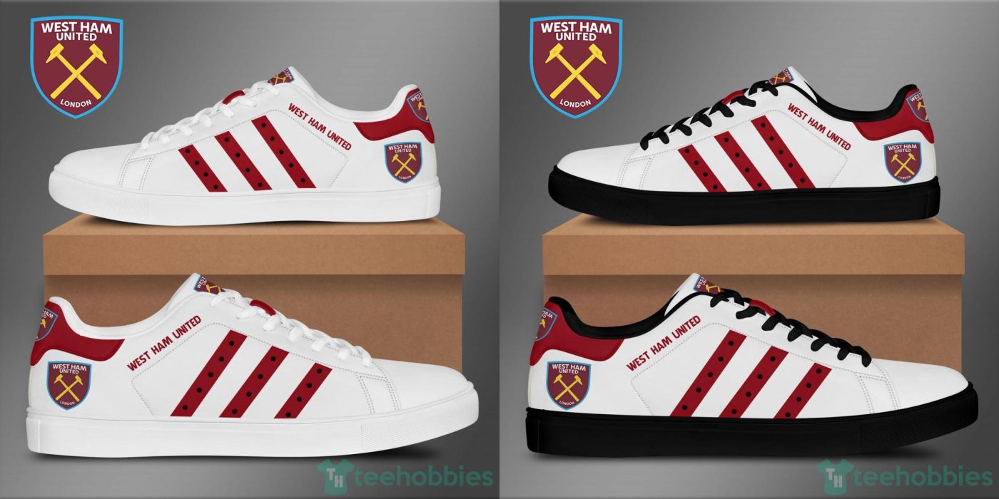 West Ham United Leather White Low Top Skate Shoes | Where To Buy