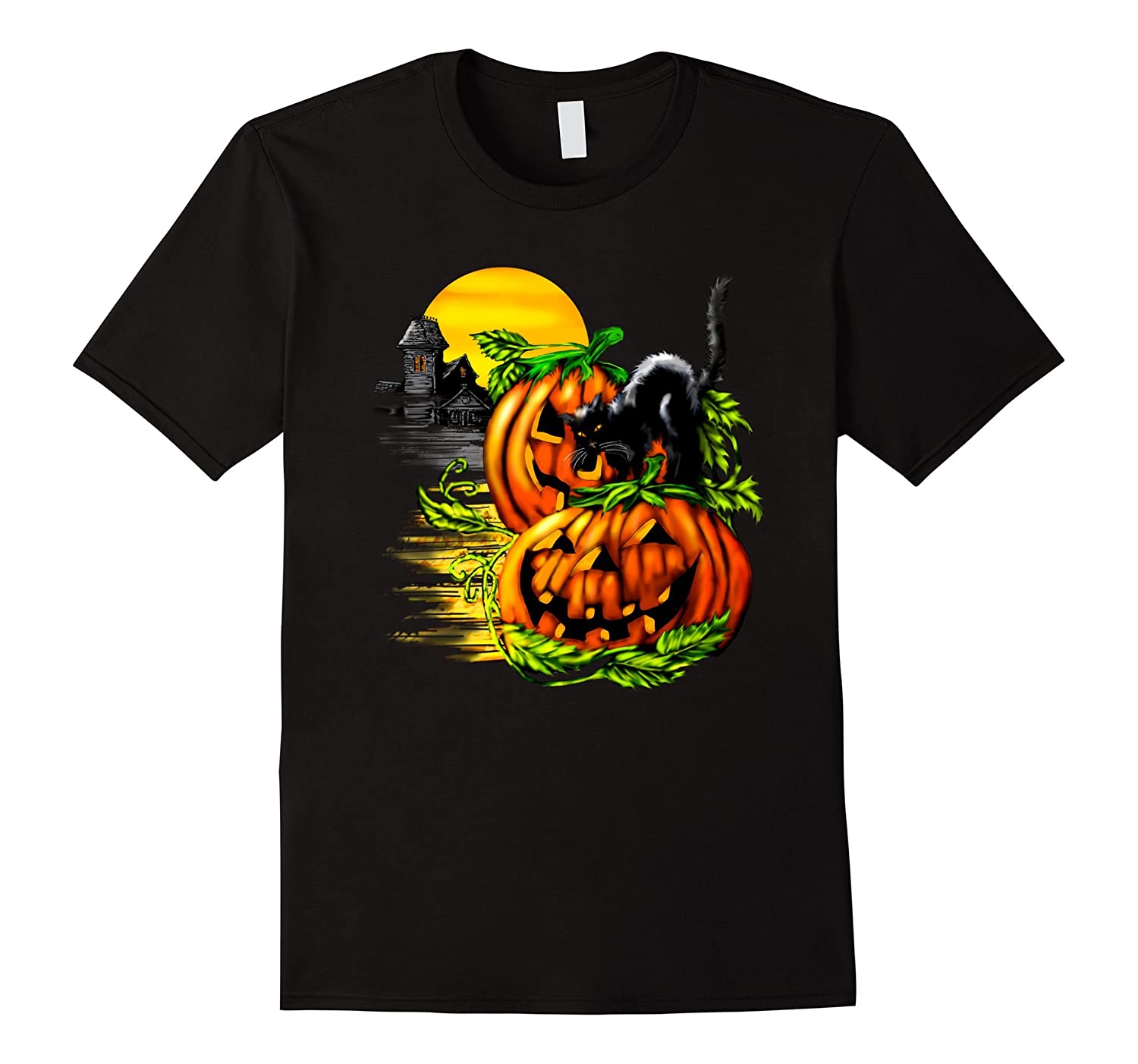 Pumpkin Halloween Black Cat Best Gift T-Shirt