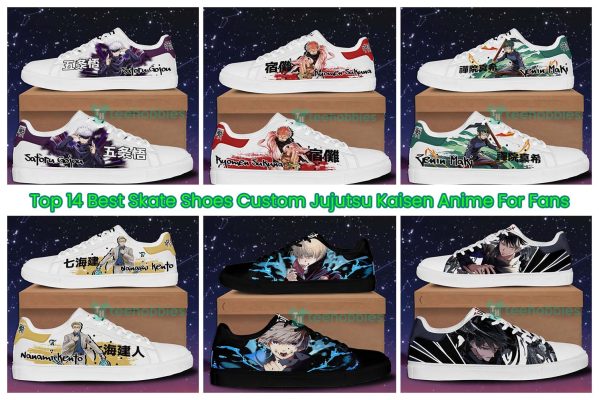 Top 14 Best Skate Shoes Custom Jujutsu Kaisen Anime For Fans