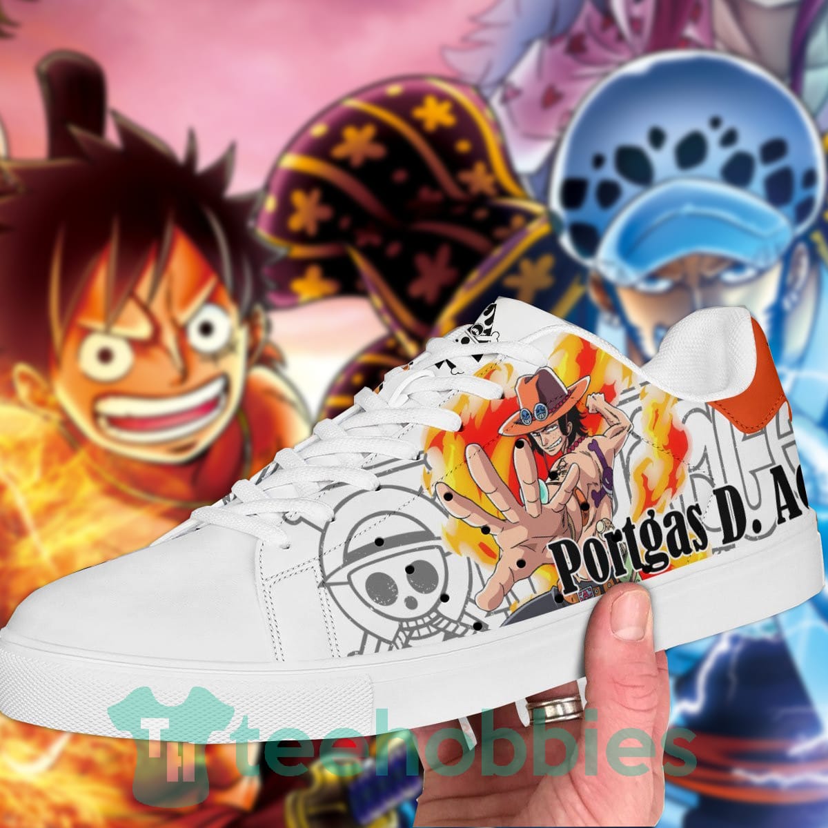 Ace Custom Anime One Piece Fans Skate Shoes