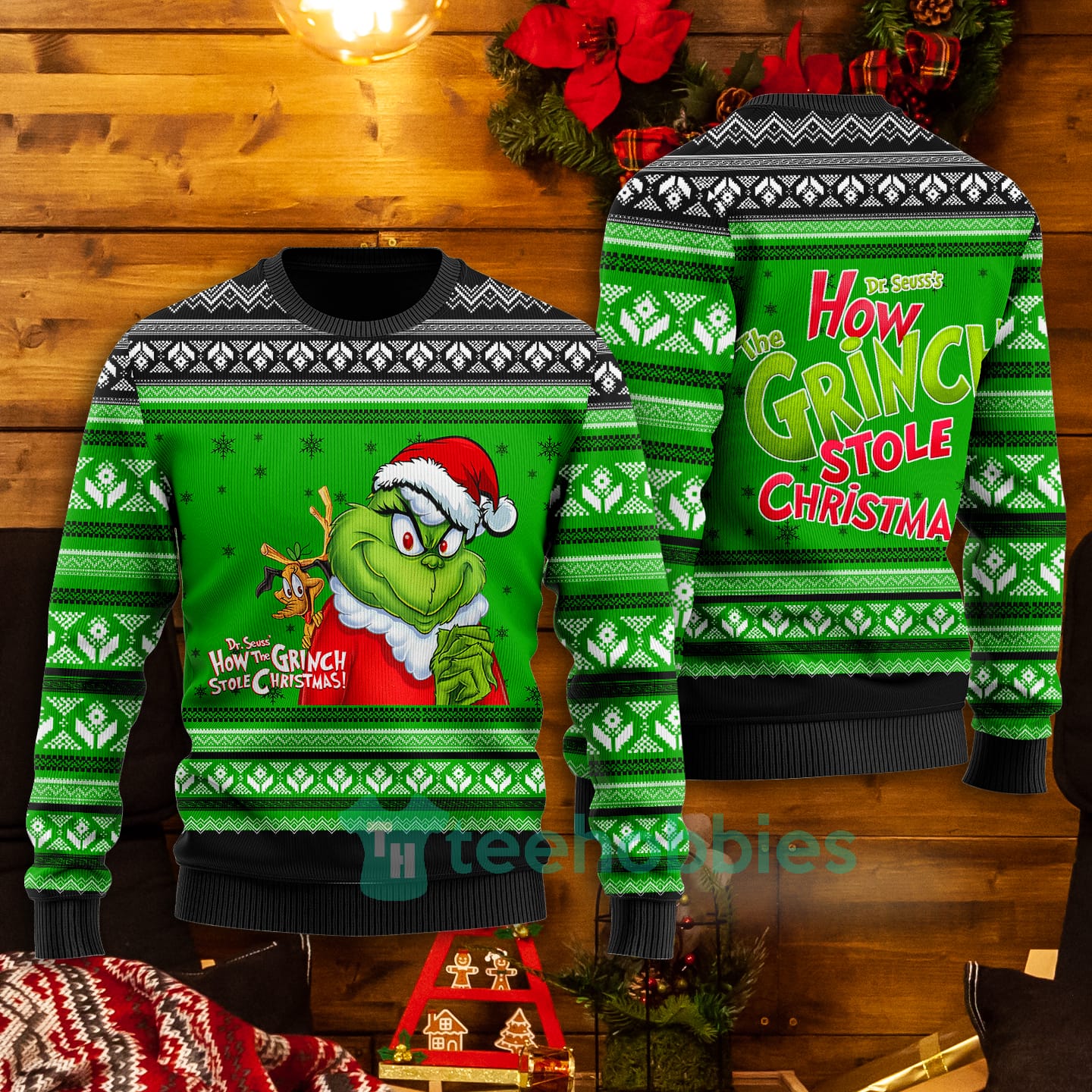 All Over Printed How Grinch Stole Green Christmas Sweater