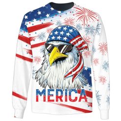 American Independence Day Cute Eagle 3D Shirt - 3D Sweatshirt - White