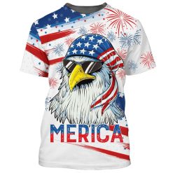 American Independence Day Cute Eagle 3D Shirt - 3D T-Shirt - White