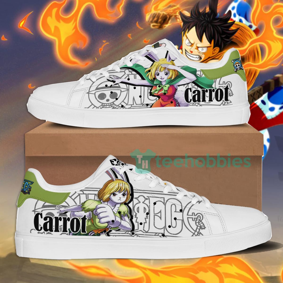 Carrot Custom Anime One Piece Fans Skate Shoes