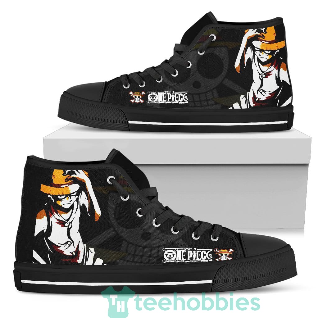 Cool Face Luffy High Top Shoes Custom One Piece Anime Fans