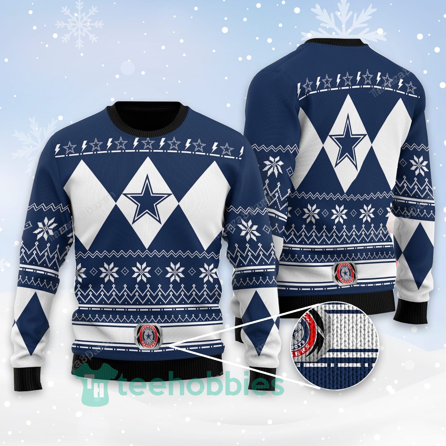 Dallas Cowboys Woolen All Over Printed Christmas Sweater