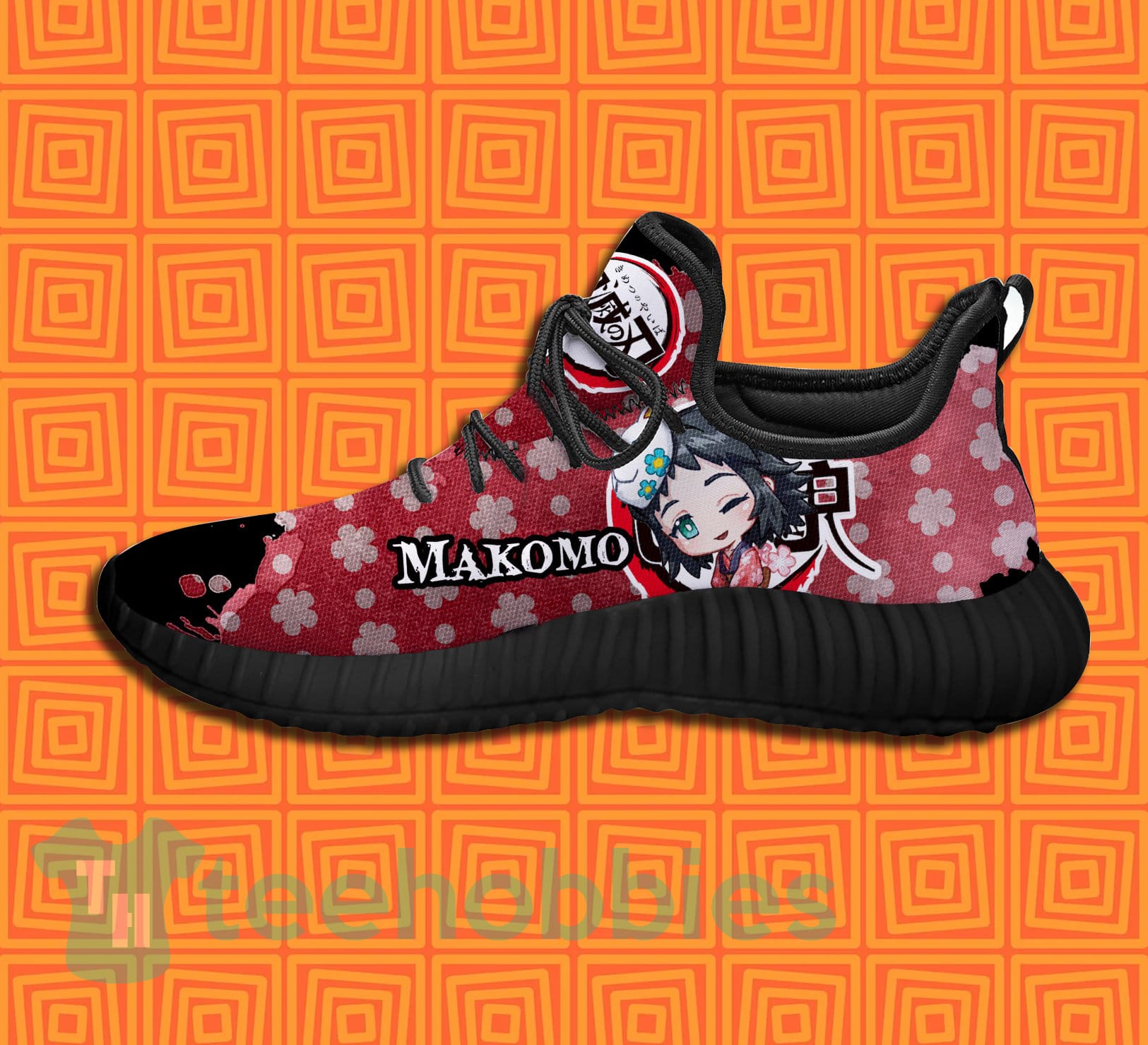 Demon Slaye Anime Cute Makomo Chibi Blossom Reze Shoes Sneakers Product photo 2