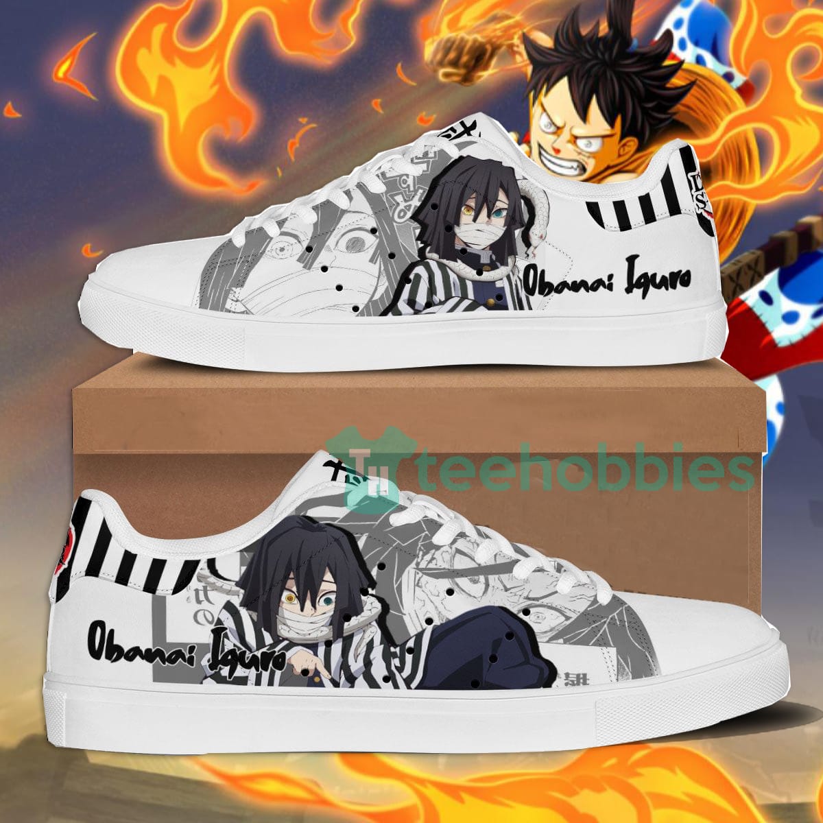 Demon Slayer Obanai Iguro Custom Anime Skate Shoes