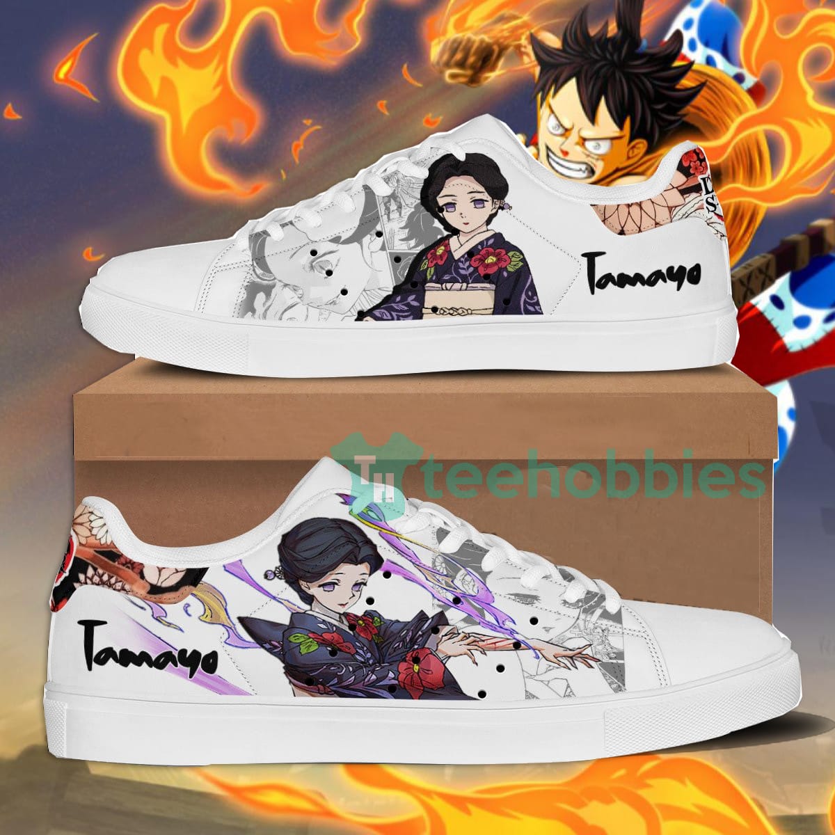 Demon Slayer Tamayo Custom Anime Skate Shoes