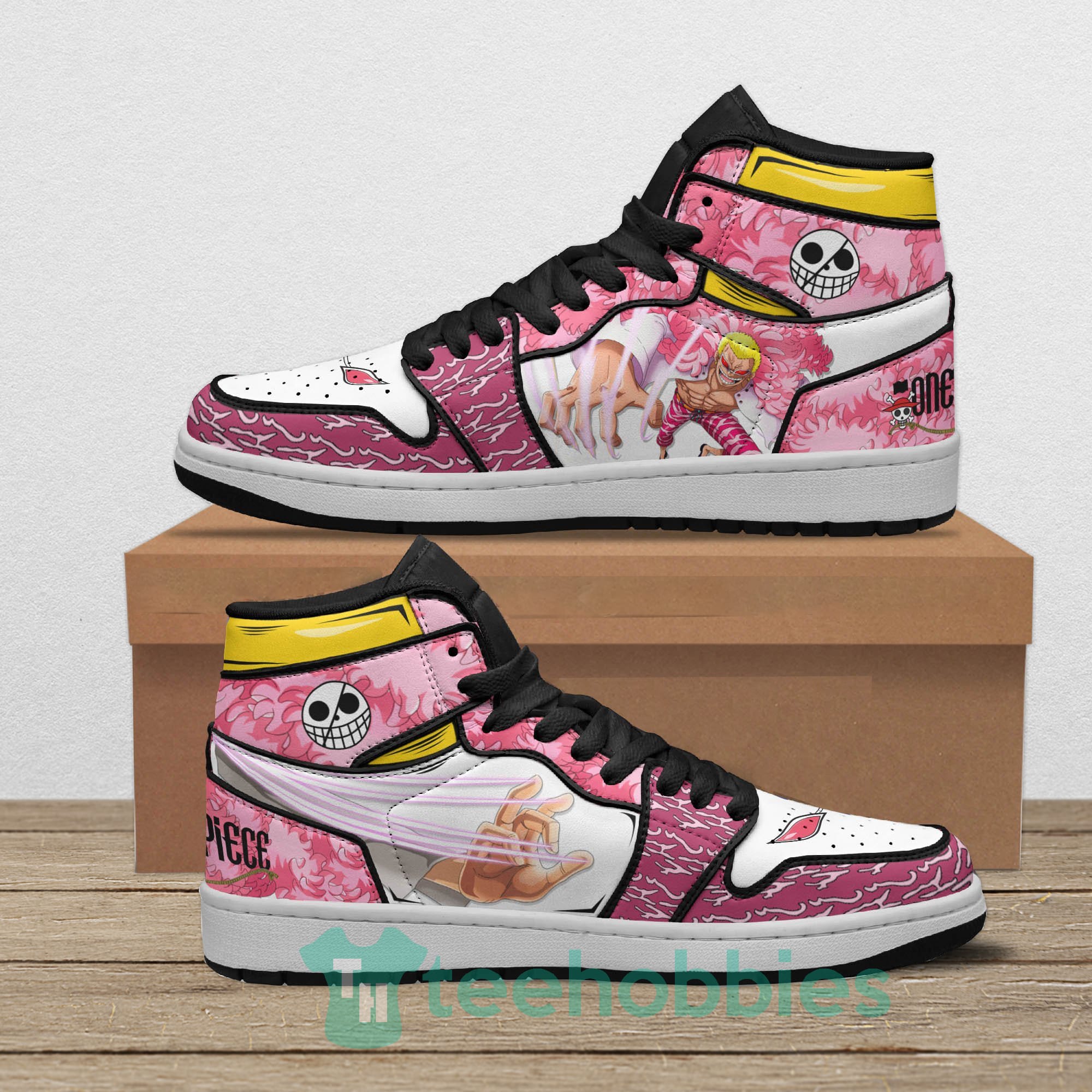 DonquiAndote Doflamingo Anime Custom One Piece Air Jordan Hoghtop Shoes