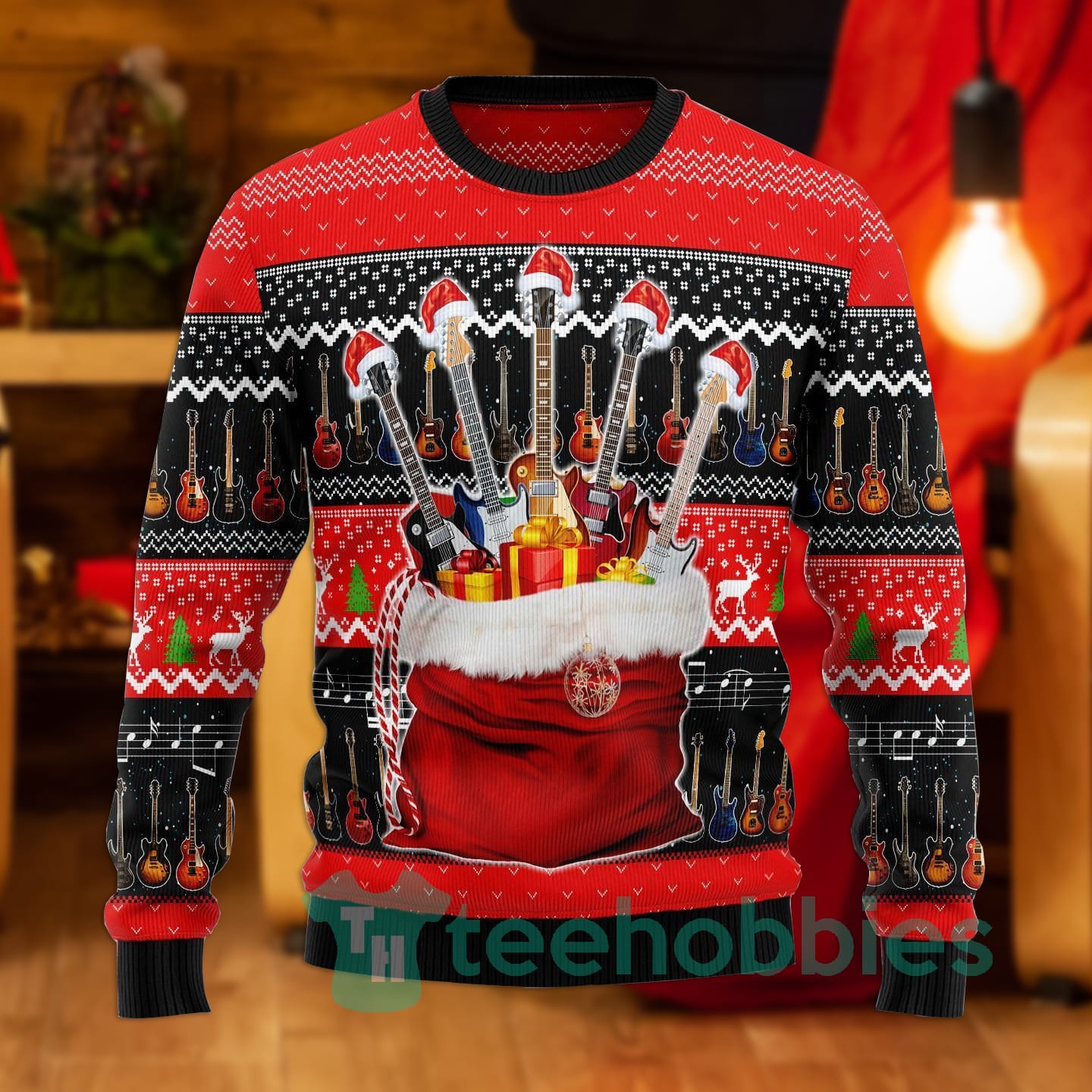 Guitar Xmas Guitar Lover Christmas All Over Printed 3D Sweater