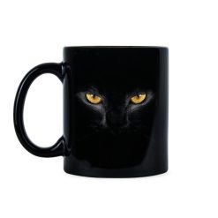 Halloween Cat Gift Cat Eyes Gift Hallowen Coffee Mug - Mug 11oz - Black