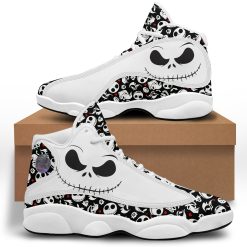 Halloween Character Jack Skellington Happy Halloween Air Jordan 13 Shoes - Women's Air Jordan 13 - White