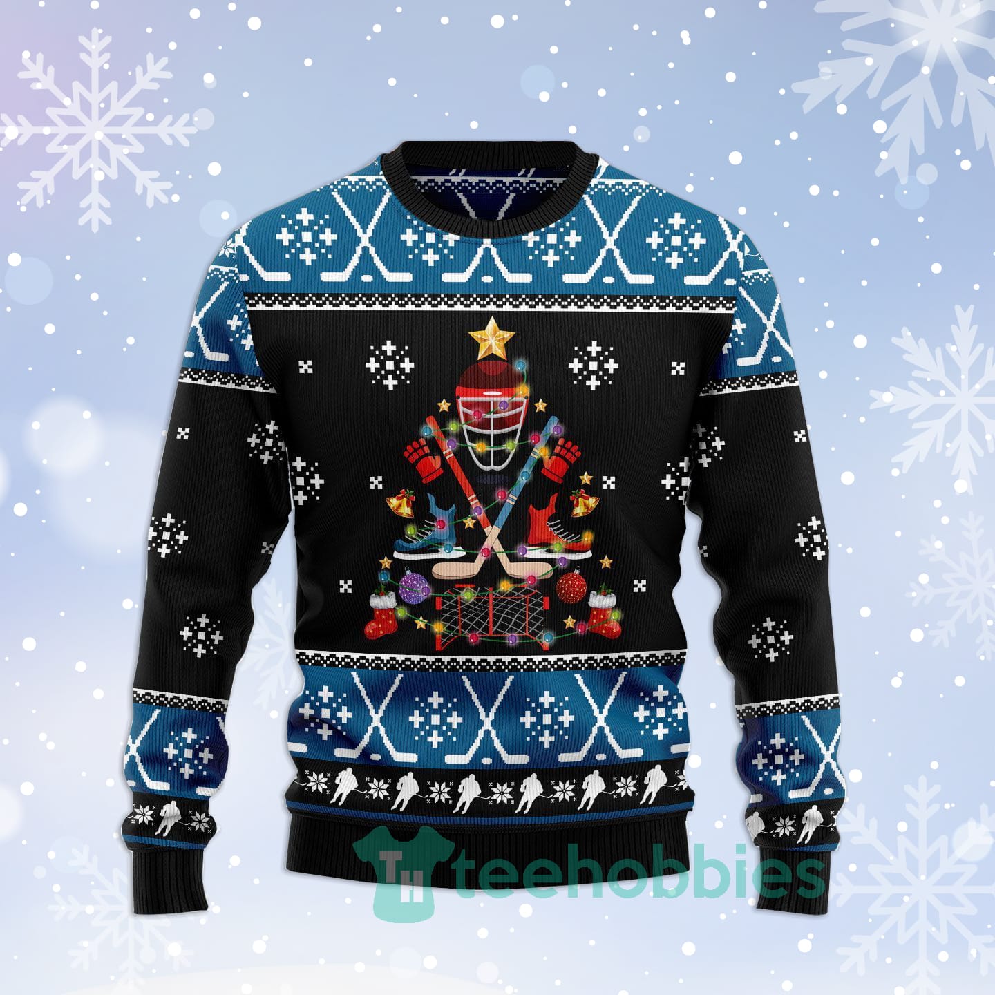 Happy Hockeyday Christmas All Over Printed 3D Sweater