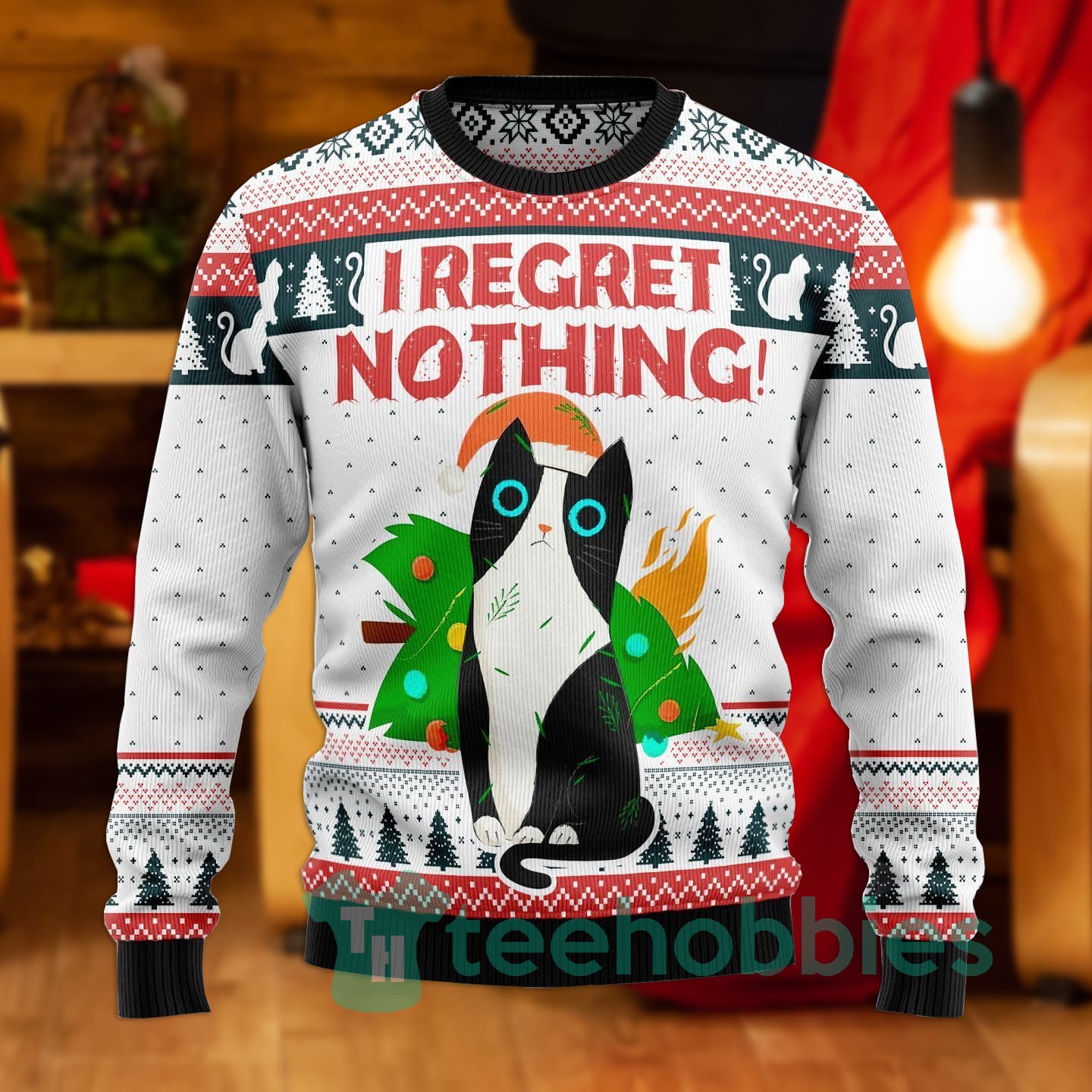I Regret Nothing Cat Christmas All Over Printed 3D Sweater