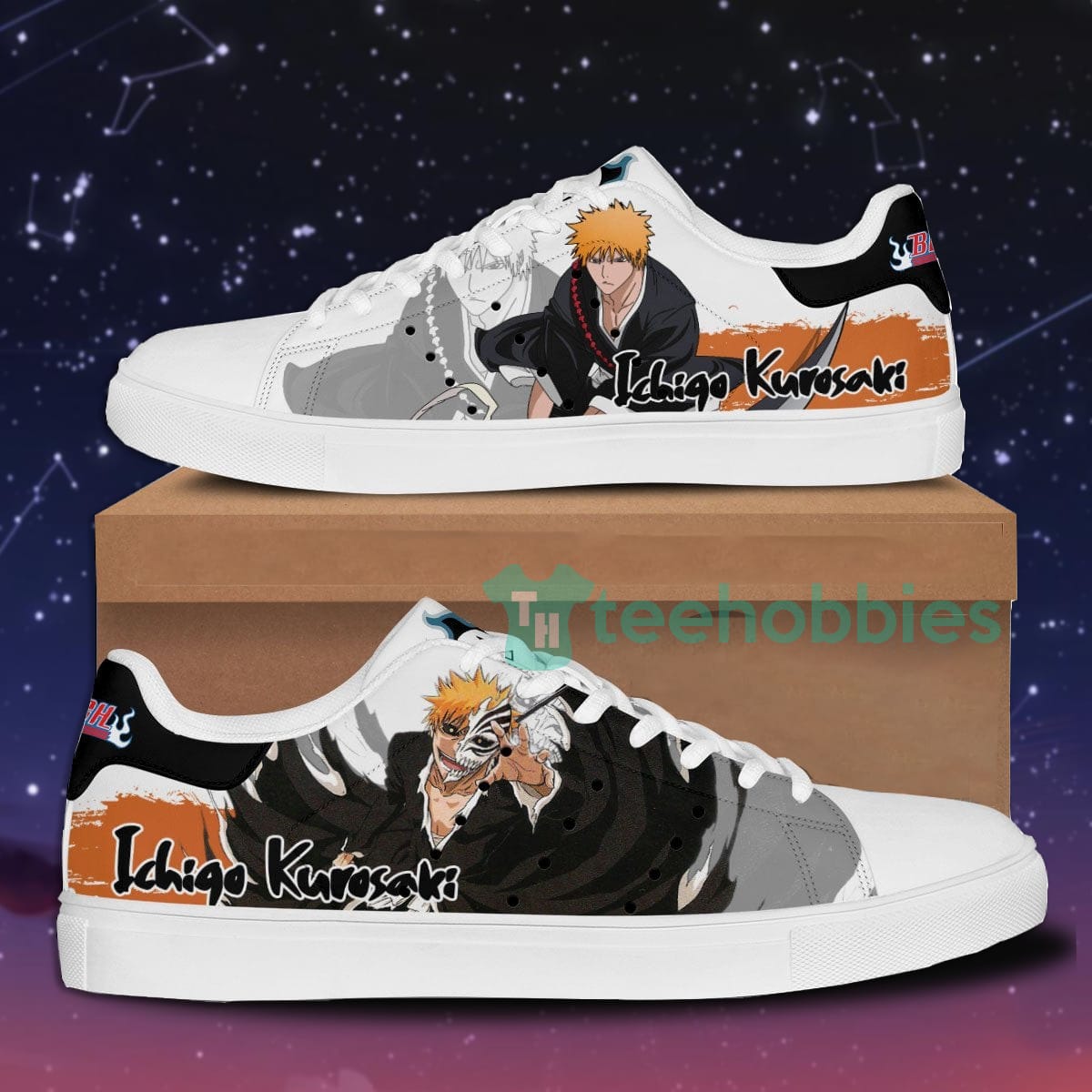 Ichigo Kurosaki Custom Anime Bleach Skate Shoes For Men And Women Product photo 1