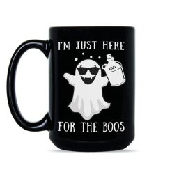 I'm Just Here for the Boos Halloween Coffee Mug - Mug 15oz - Black