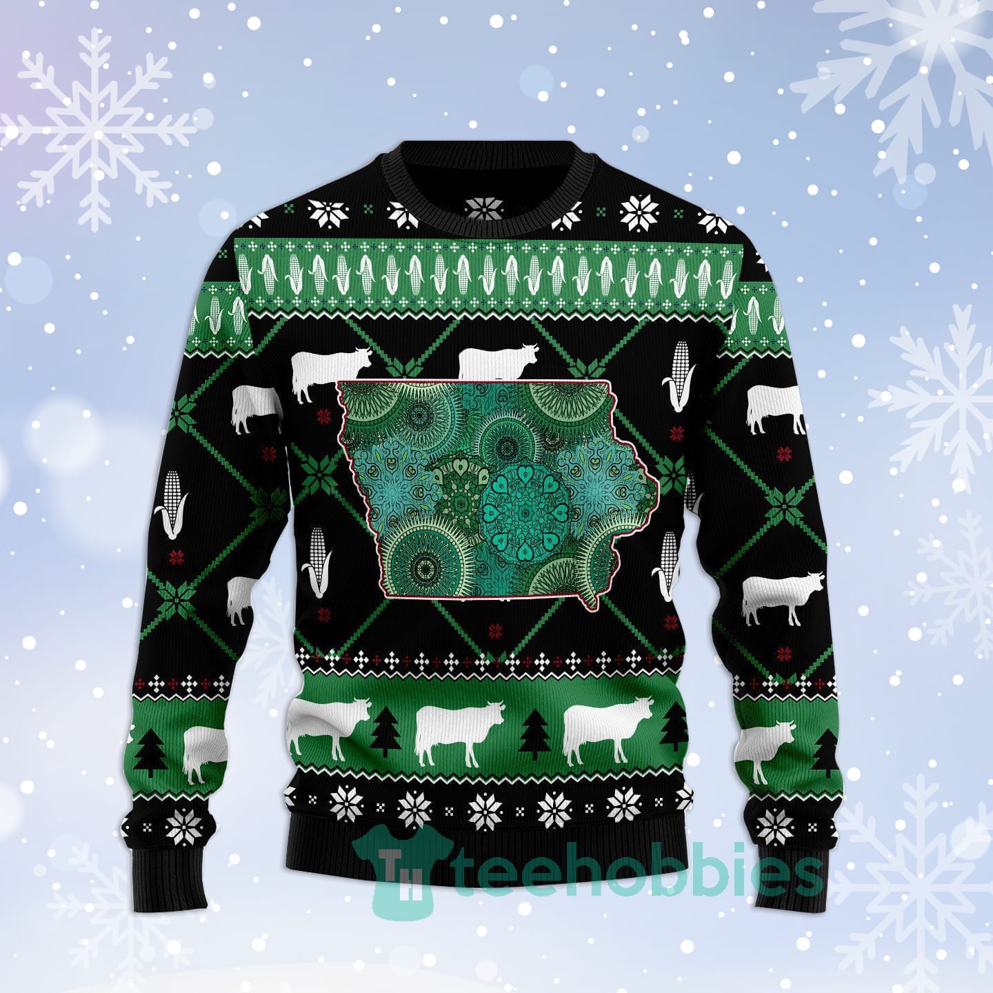 Iowa Usa Symbols Pattern Christmas All Over Printed 3D Sweater