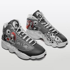 Jack Skellington And Sally Best Gift For Halloween Air Jordan 13 Shoes - Men's Air Jordan 13 - Black