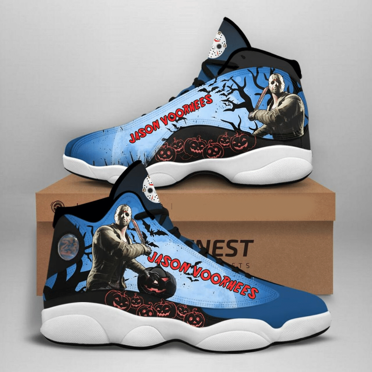 Jason Voorhees Best Gift For Halloween Air Jordan 13 Shoes - Men's Air Jordan 13 - Blue