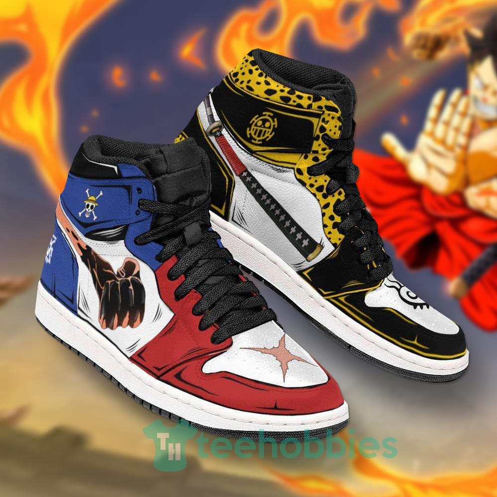 Luffy And Law Anime Custom One Piece Air Jordan Hoghtop Shoes