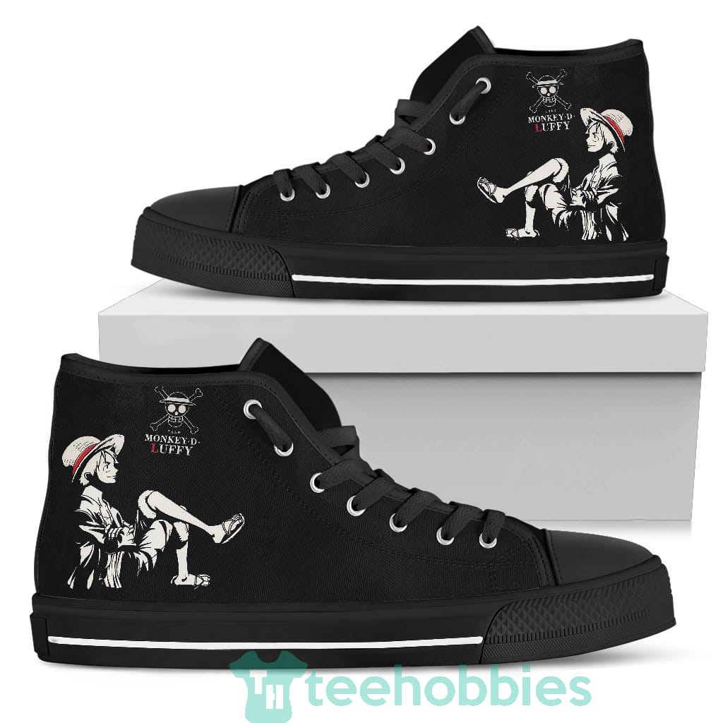Luffy Custom One Piece Anime Fans Black High Top Shoes