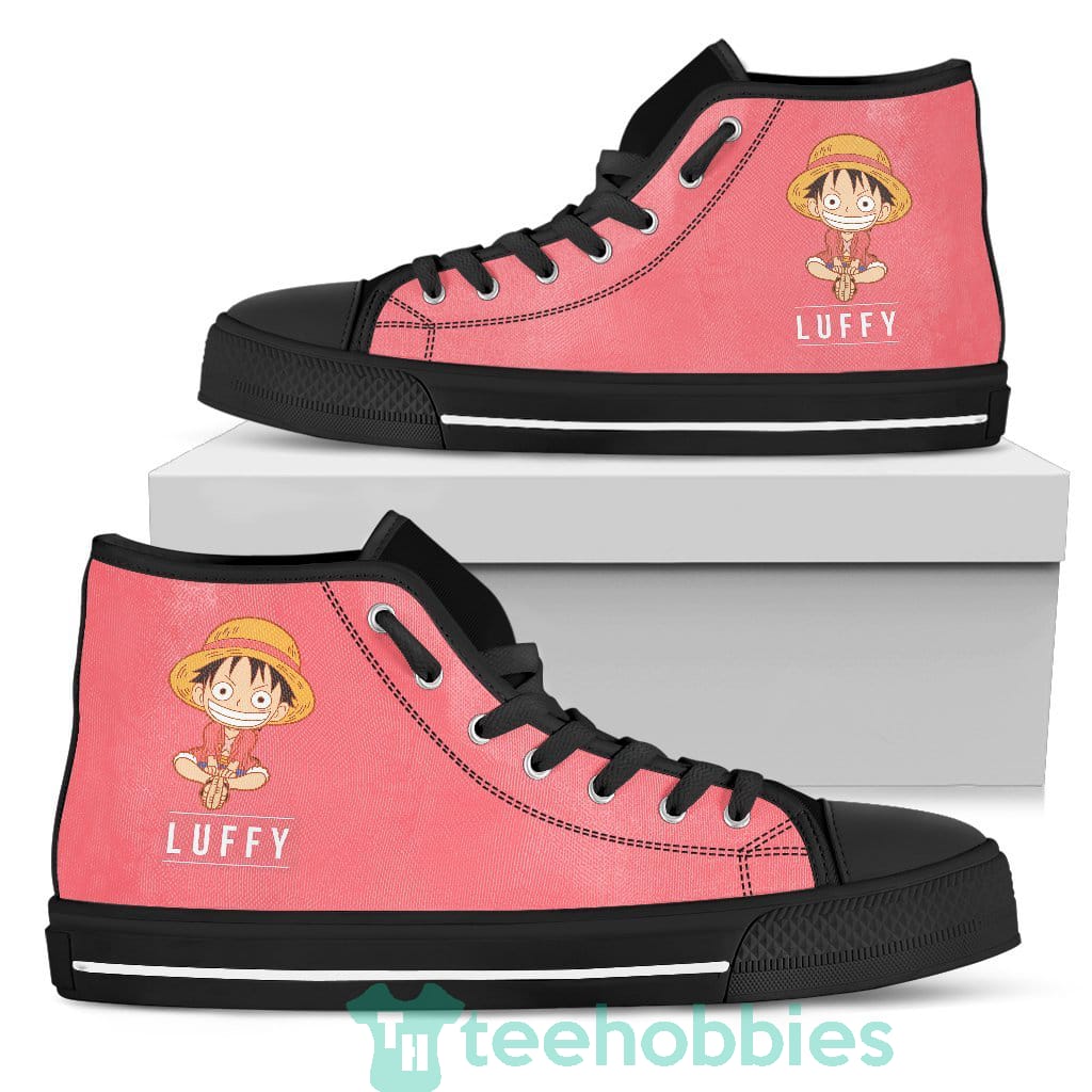 Luffy High Top Shoes Custom One Piece Anime Fans Pink Shoes