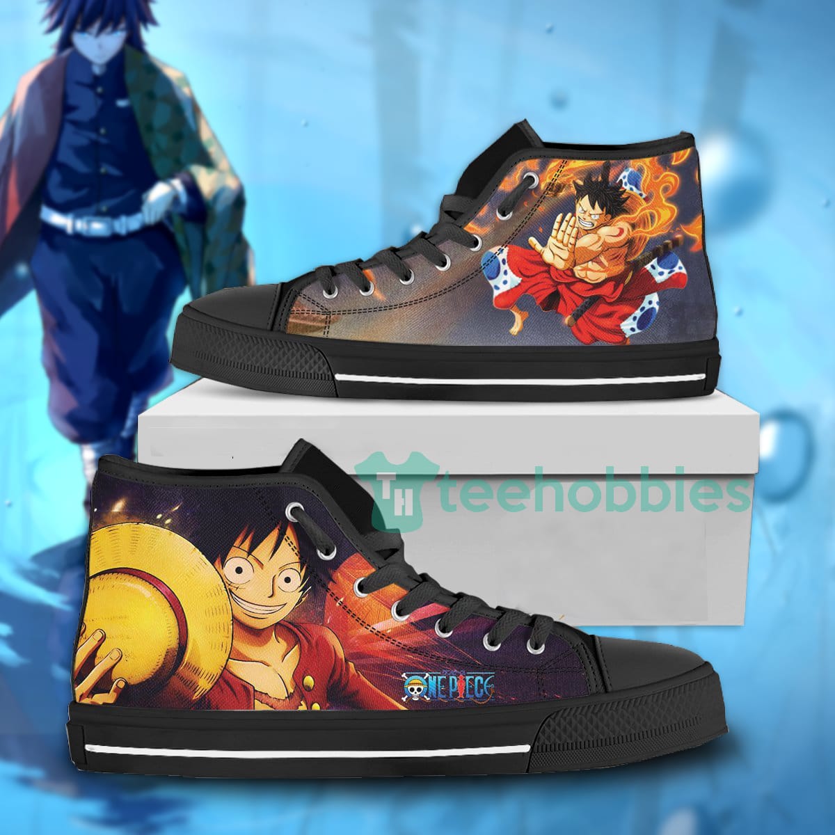 Monkey D. Luffy Fire Custom One Piece Anime High Top Shoes