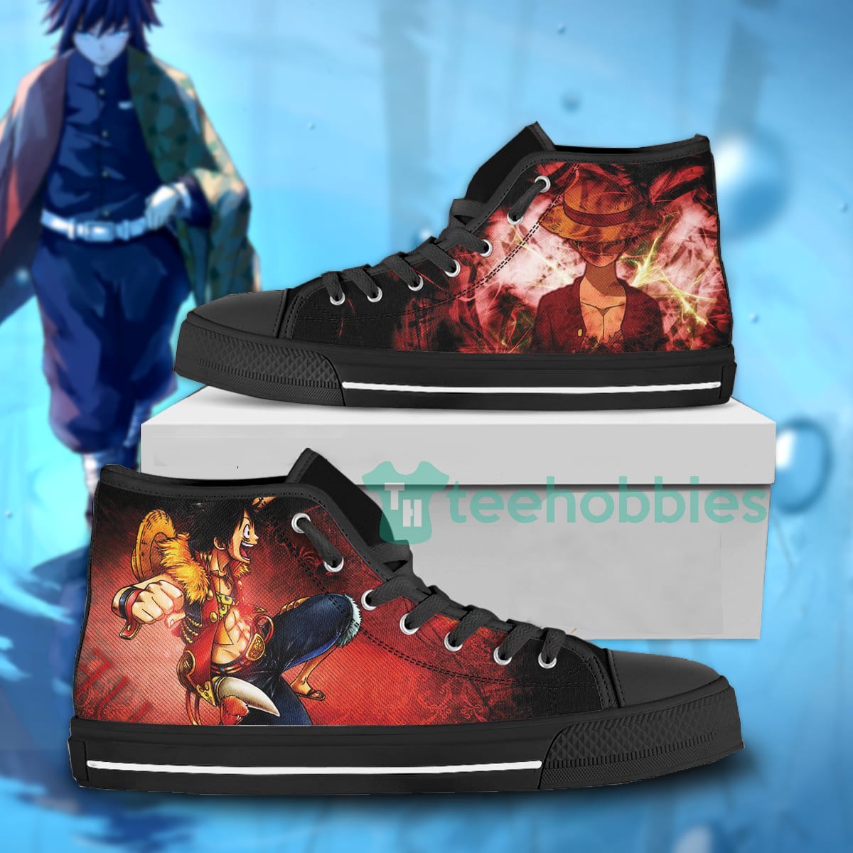 Monkey D. Luffy High Top Shoes Fighting Custom One Piece Anime Fans