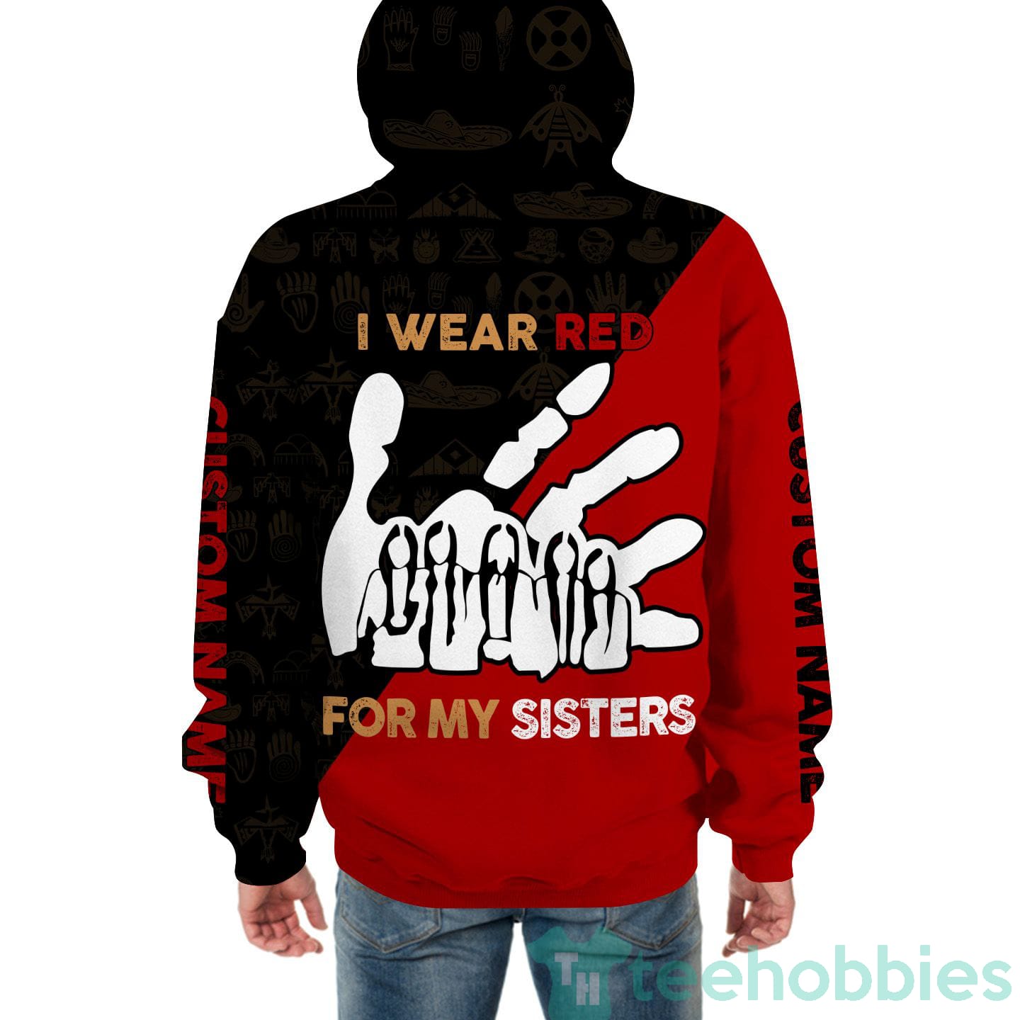 No More Stolen Sisters I Wear Red For My Sisters Custom Name 3D Hoodie Zip Hoodie Product photo 2