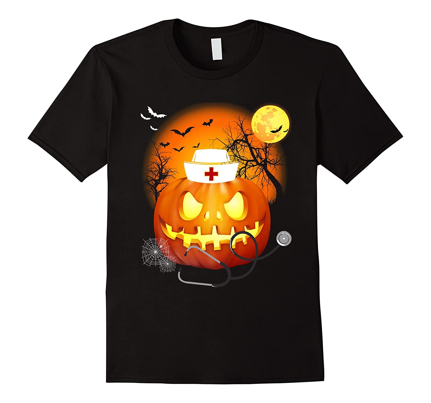 Nurse Halloween Pumpkin Halloween Night T-Shirt