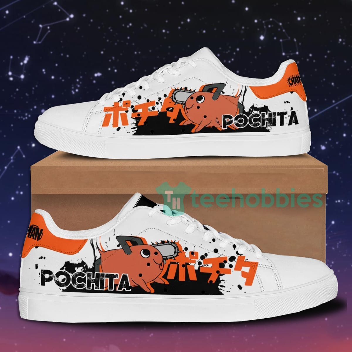 Pochita Custom Chainsaw Man Anime Skate Shoes For Men And Women Product photo 1