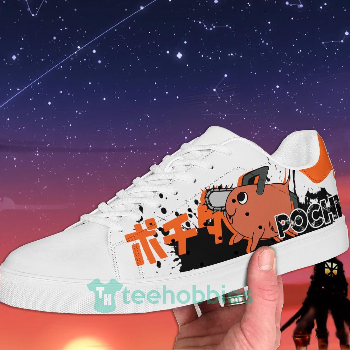 Pochita Custom Chainsaw Man Anime Skate Shoes For Men And Women Product photo 2