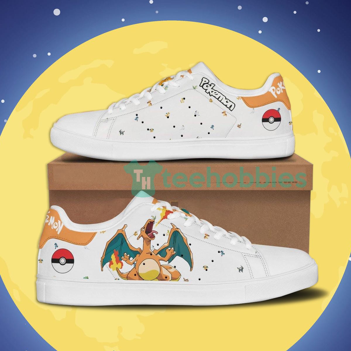 Pokemon Charizard Custom Anime Skate Shoes For Anime Fans