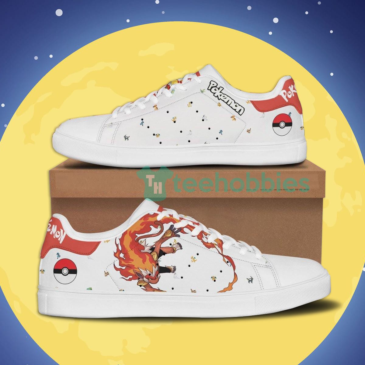 Pokemon Infernape Custom Anime Skate Shoes For Anime Fans