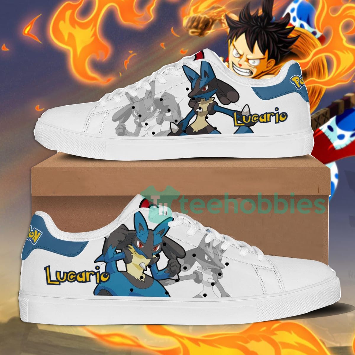 Pokemon Lucario Custom Anime Skate Shoes For Men And Women