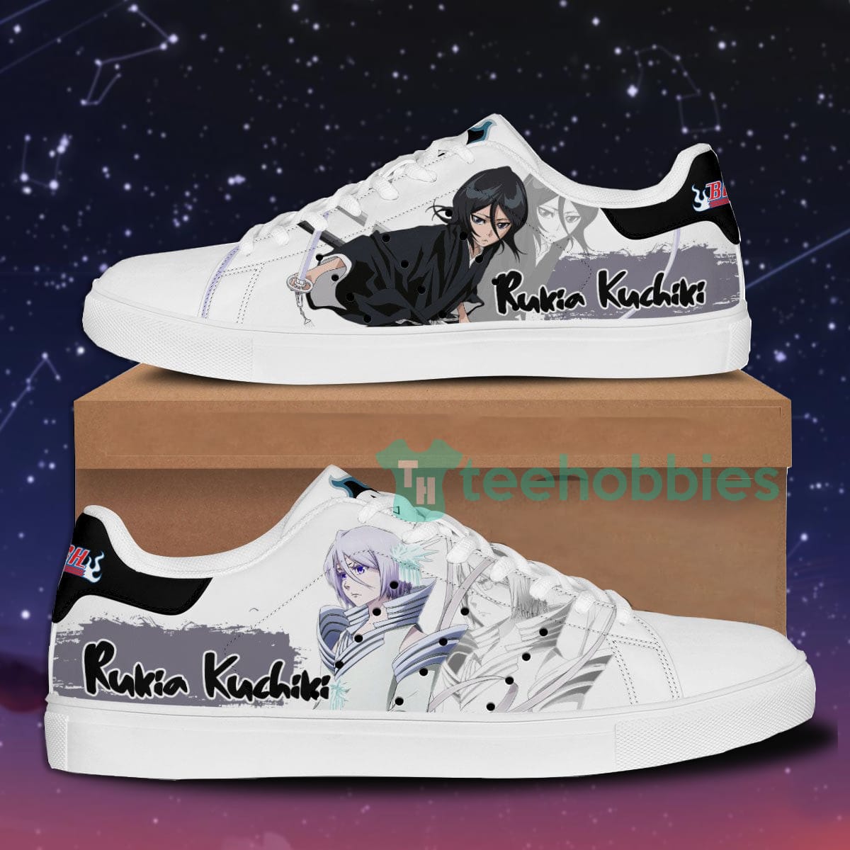 Rukia Kuchiki Custom Anime Bleach Skate Shoes For Men And Women Product photo 1
