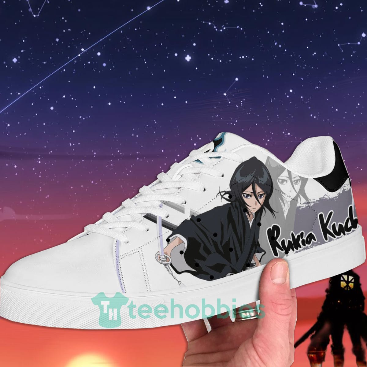 Rukia Kuchiki Custom Anime Bleach Skate Shoes For Men And Women Product photo 2