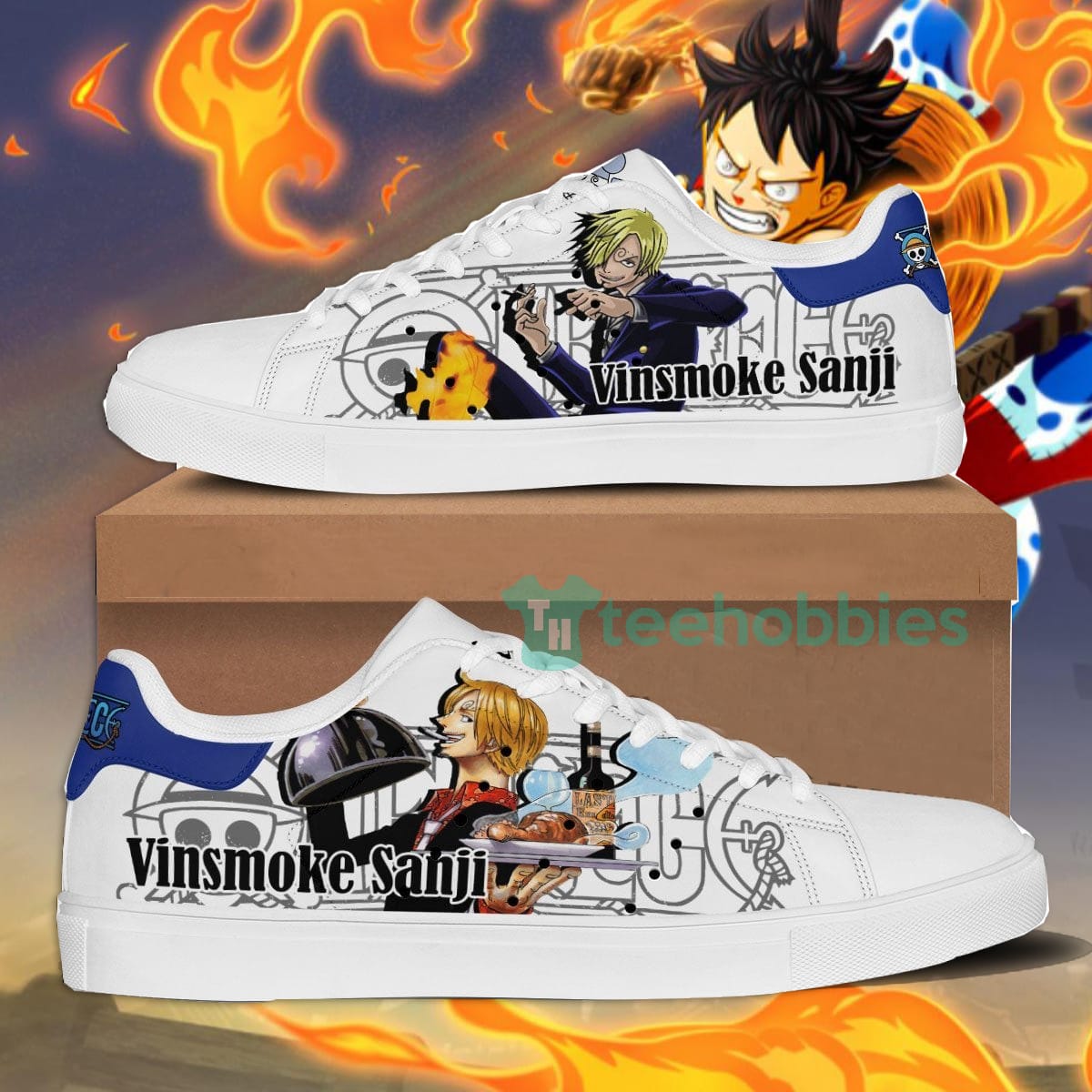 Sanji Custom Anime One Piece Fans Skate Shoes