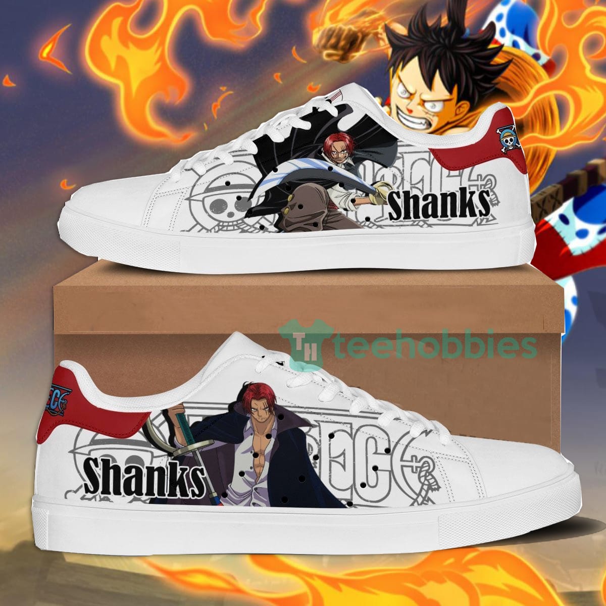 Shanks Custom Anime One Piece Fans Skate Shoes