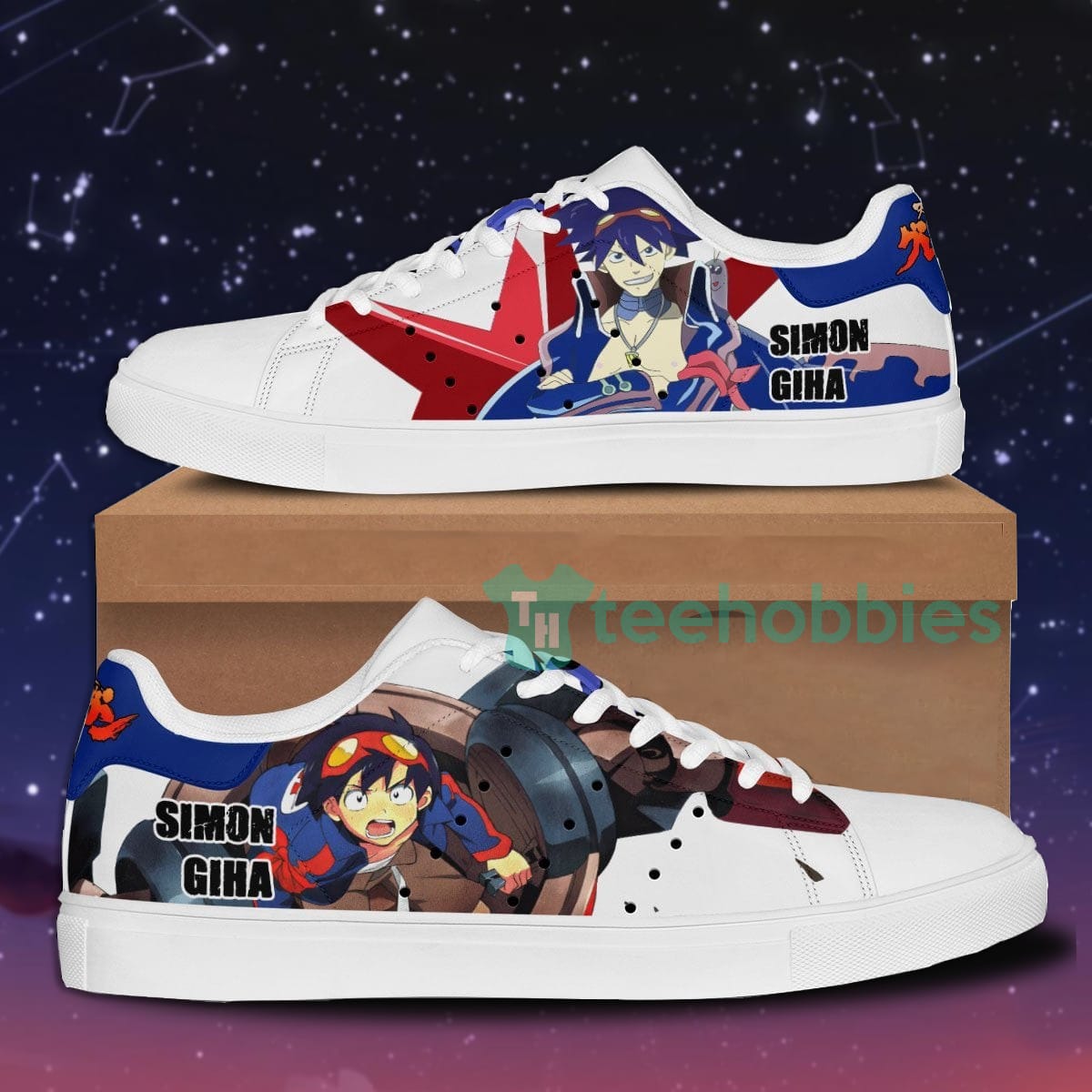 Simon the Digger Custom Gurren Lagann Anime Skate Shoes For Men And Women Product photo 1