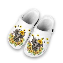 Sunflower Elephant Clog Shoes Gift For Mom - Clog Shoes - White