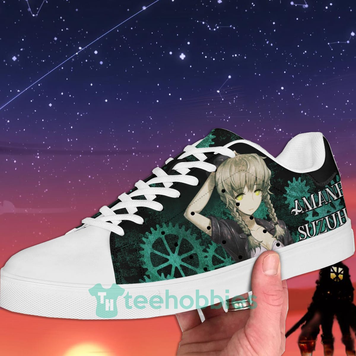Suzuha Amane Custom SteinsGate Anime Skate Shoes For Men And Women Product photo 2