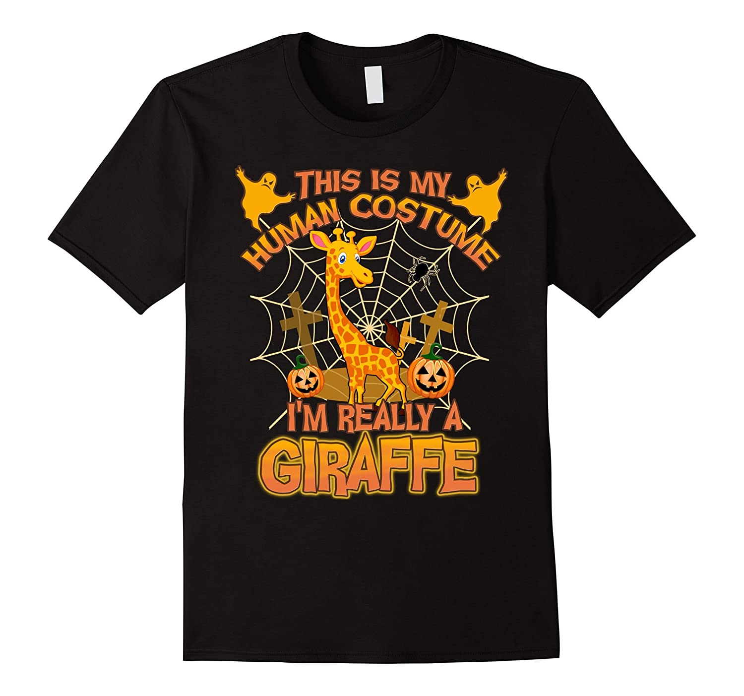 This Is My Human Costume I'm Really A Giraffe Halloween T-Shirt