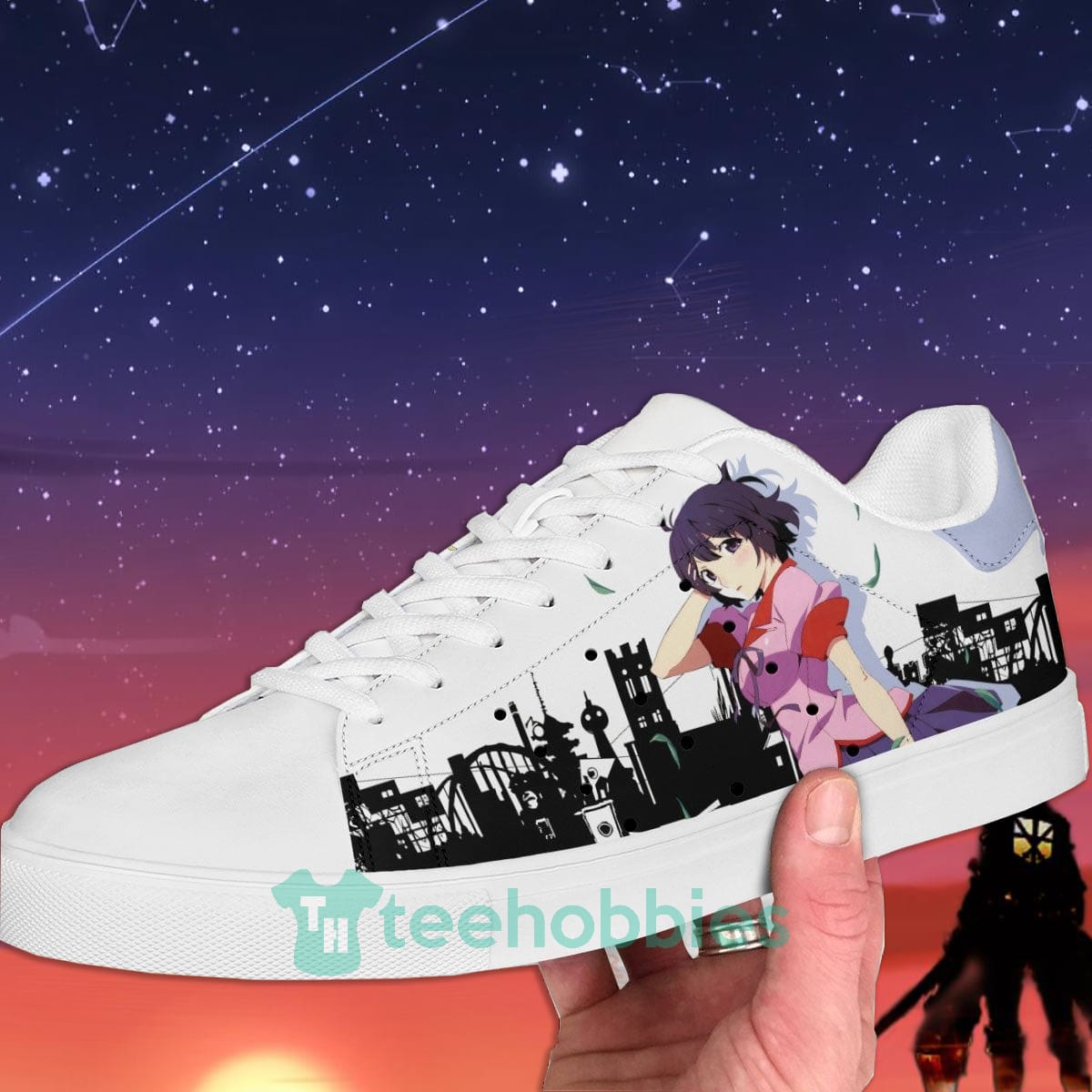 Tsubasa Hanekawa Custom Anime Bakemonogatari Skate Shoes For Men And Women Product photo 2