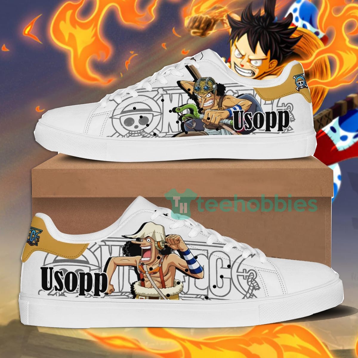 Usopp Custom Anime One Piece Fans Skate Shoes