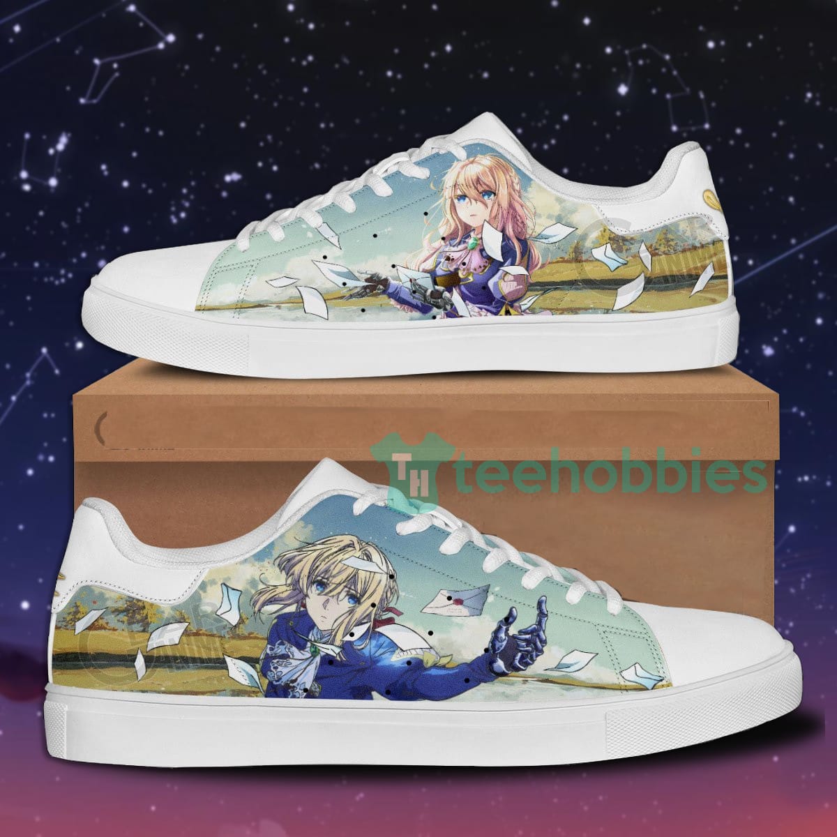 Violet Evergarden Custom Anime Skate Shoes For Men And Women For Fan Product photo 1