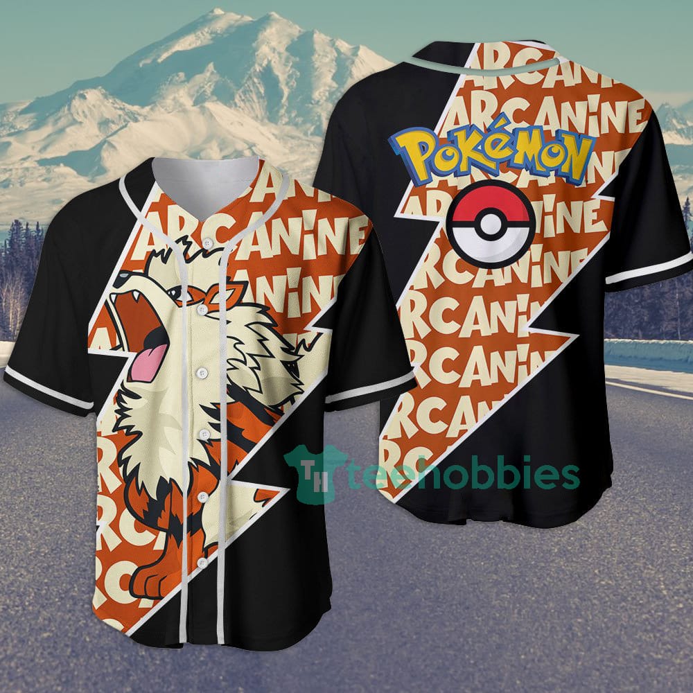 Arcanine Custom Pokemon Anime Jersey Baseball Shirt For Fans