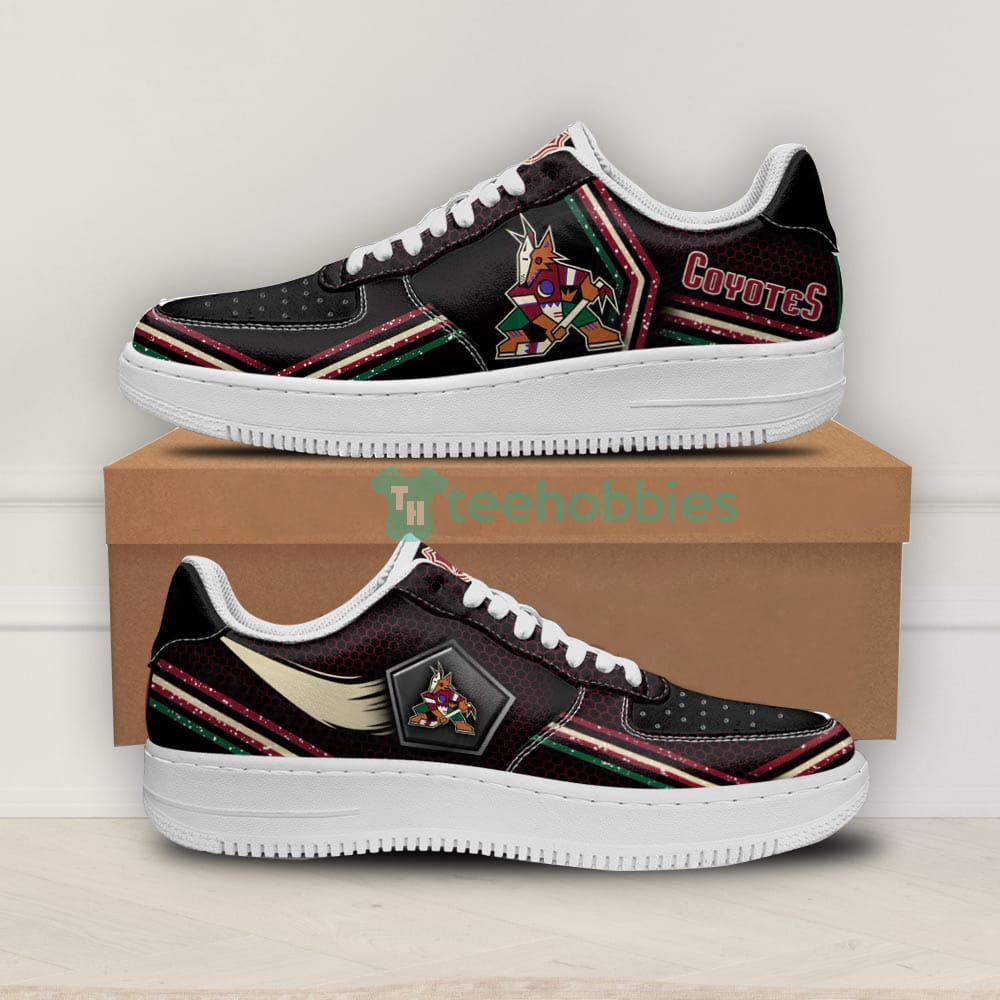 Arizona Coyotes Logo And Striped Style Air Force Shoes For Fans